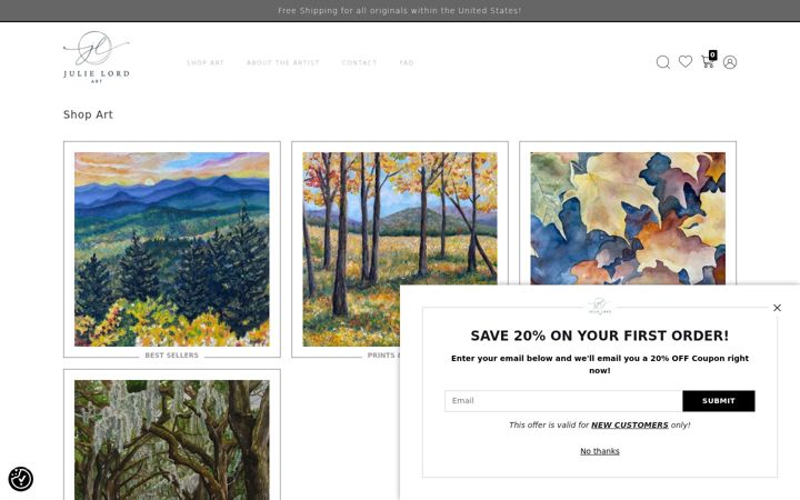 Screenshot of julielordart.com