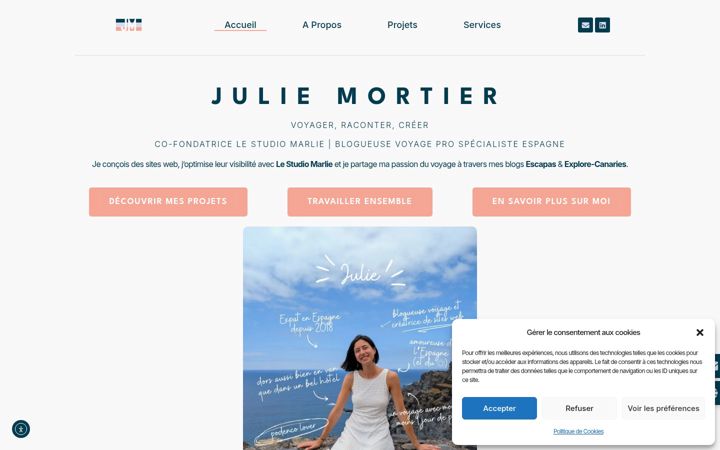 Screenshot of juliemortier.com