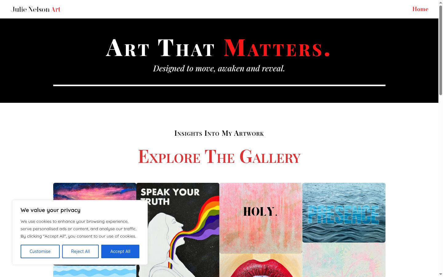Screenshot of the consent banner shown before any interaction