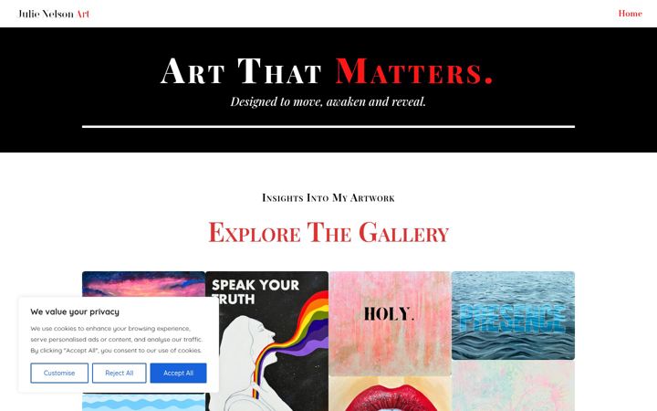 Screenshot of julienelsonart.com