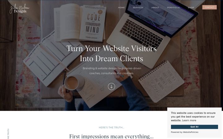 Screenshot of julienelsondesigns.com