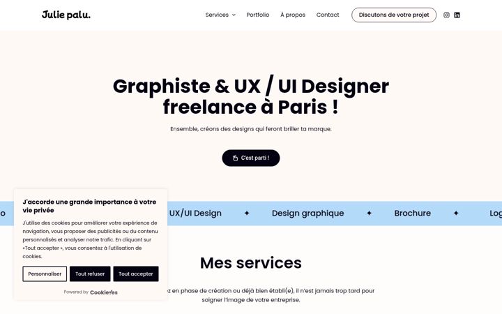 Screenshot of juliepalu.com
