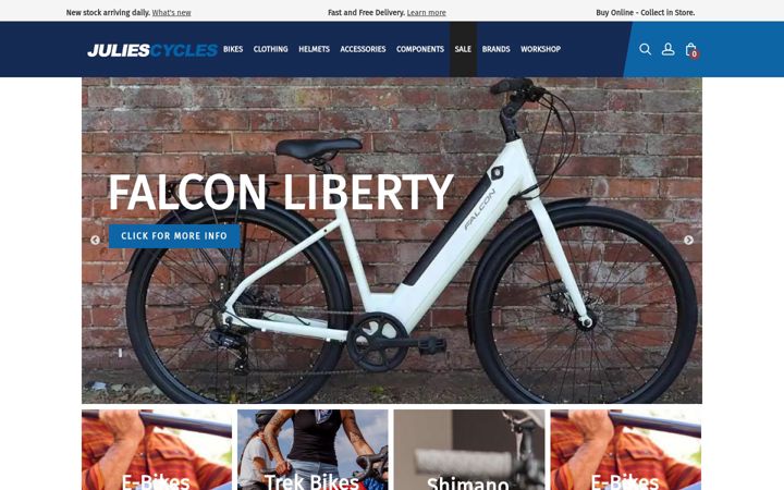 Екранна снимка на juliescycles.co.uk
