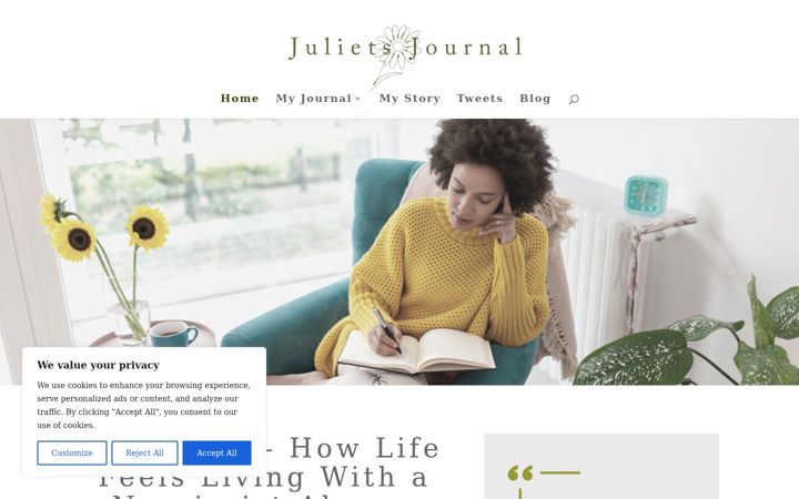 Screenshot of julietsjournal.com