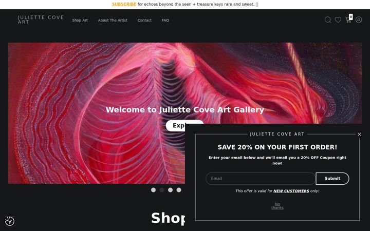 Screenshot of juliettecove.com