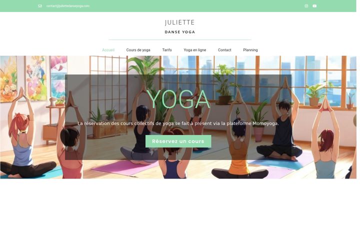 Screenshot of juliettedanseyoga.com
