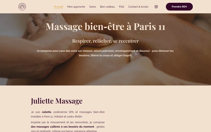 Screenshot of juliettemassage.fr