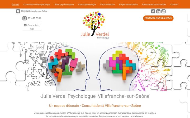 Screenshot of julieverdel.com