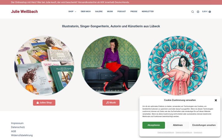 Screenshot of julieweissbach.com