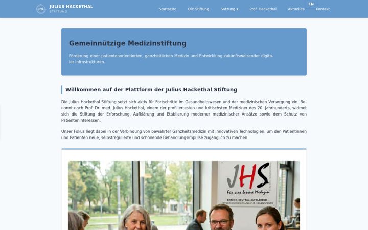 Screenshot of julius-hackethal-stiftung.org