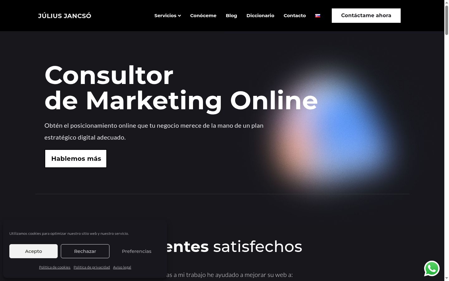 Captura de ecrã do banner de consentimento apresentado antes de qualquer interação