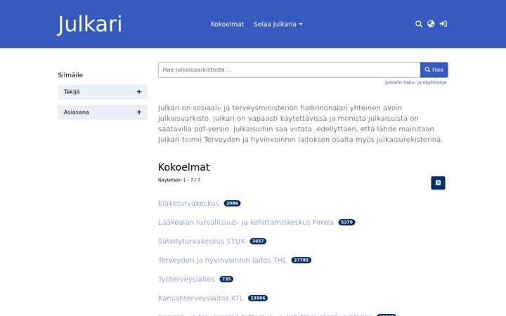 Screenshot of julkari.fi