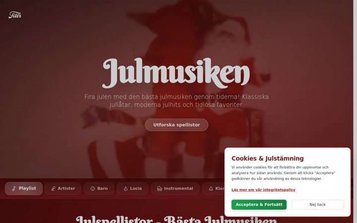 Screenshot of julmusiken.se