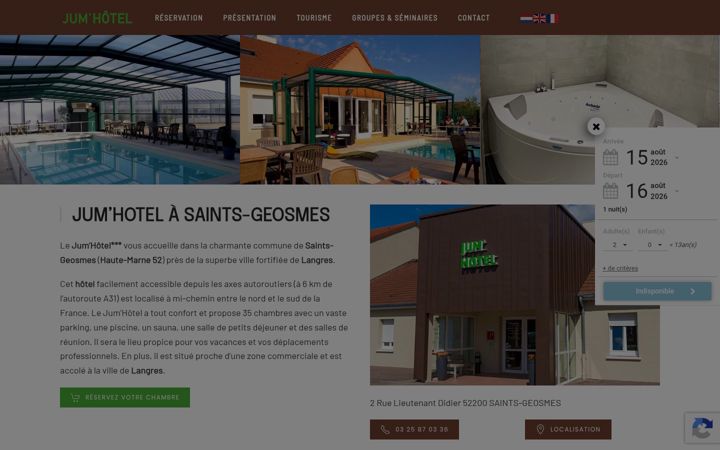 Screenshot of jum-hotel-langres.com