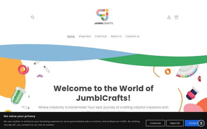 Screenshot of jumblcrafts.com