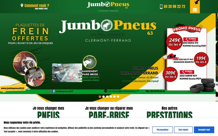 Screenshot of jumbopneus63.fr