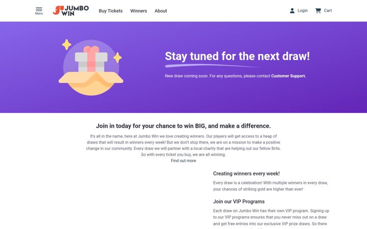 Screenshot of jumbowin.co.uk