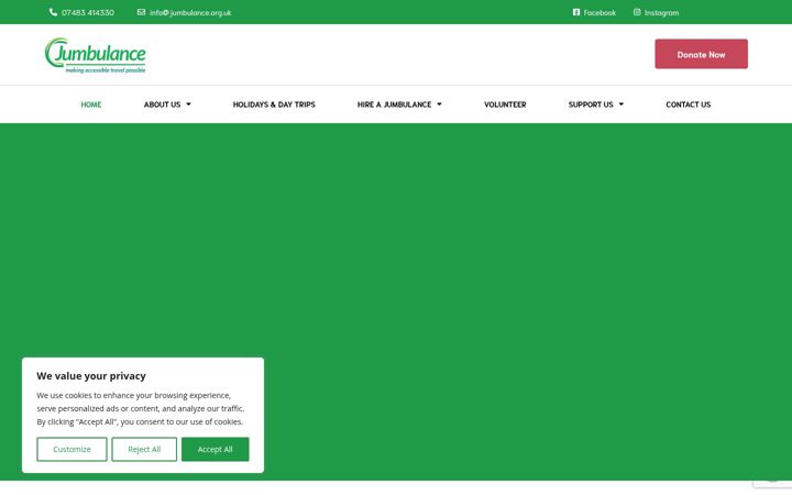Screenshot of jumbulance.org.uk