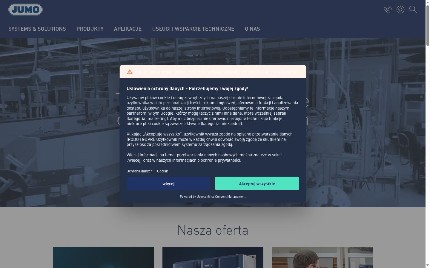 Screenshot tal-banner tal-kunsens muri qabel kwalunkwe interazzjoni