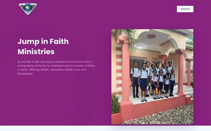 Screenshot of jumpinfaithministries.org