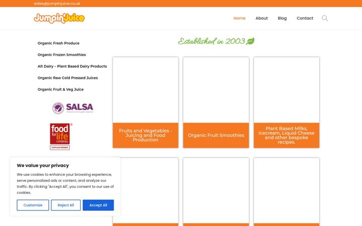 Screenshot of jumpinjuice.co.uk