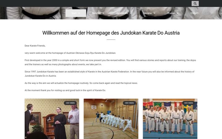 Screenshot of jundokan-karatedo-austria.at