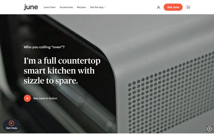 Screenshot of juneoven.com