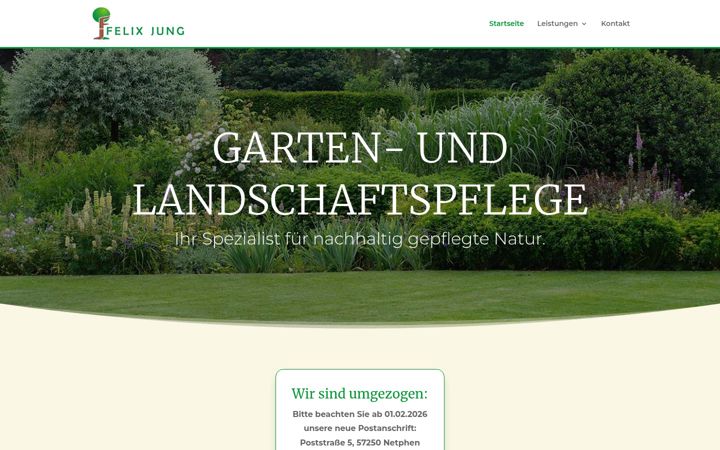 Ekraanipilt saidist jung-landschaftspflege.de