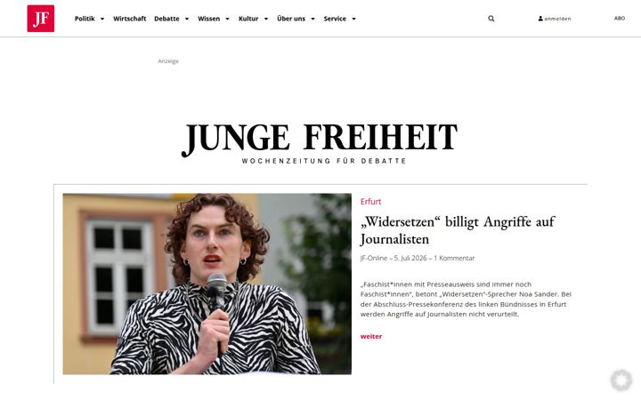 Screenshot of jungefreiheit.de