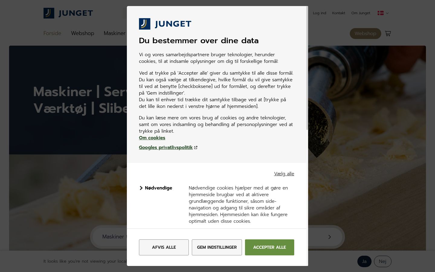 Screenshot del banner di consenso mostrato prima di qualsiasi interazione