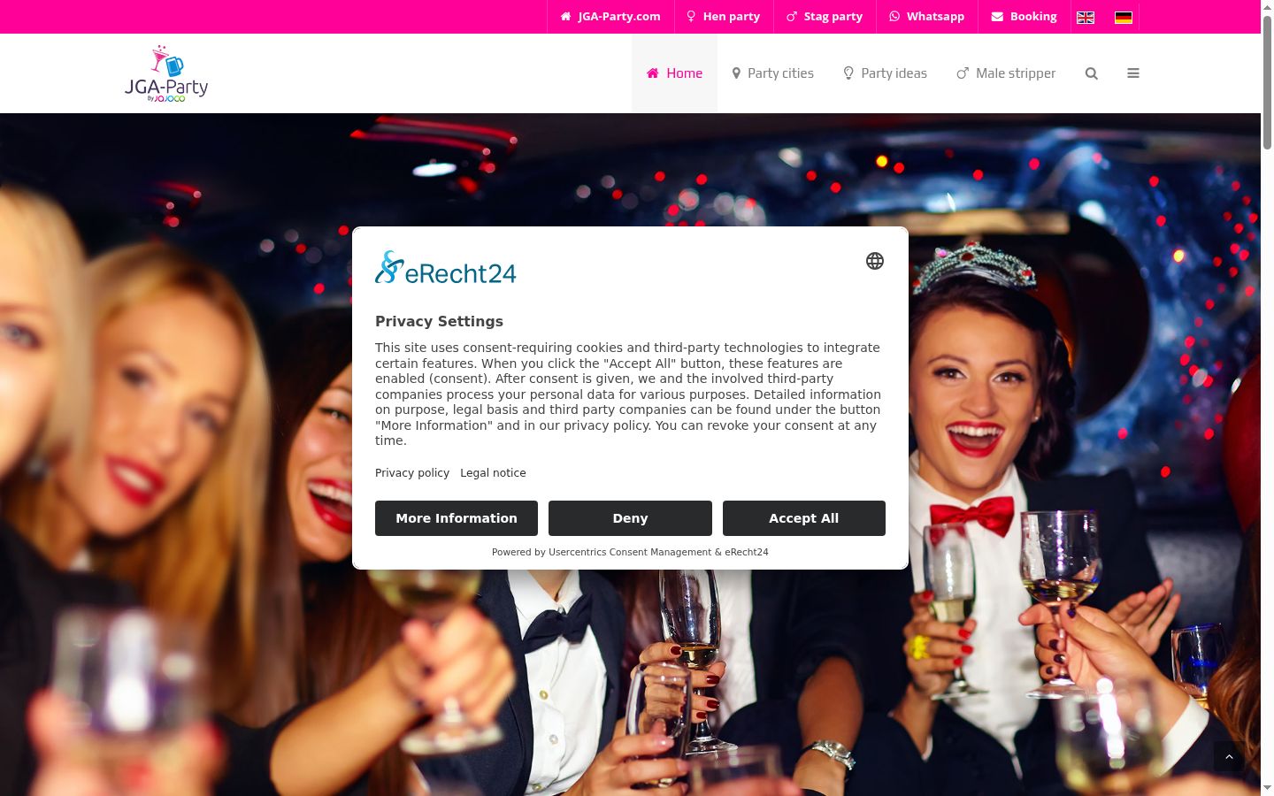 Screenshot of the consent banner shown before any interaction