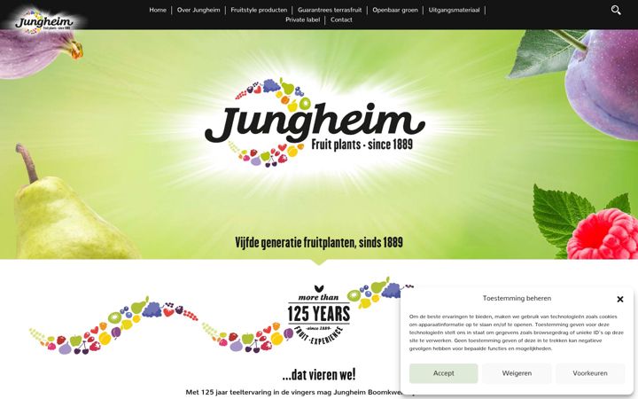 Screenshot of jungheimboomkwekerijen.nl