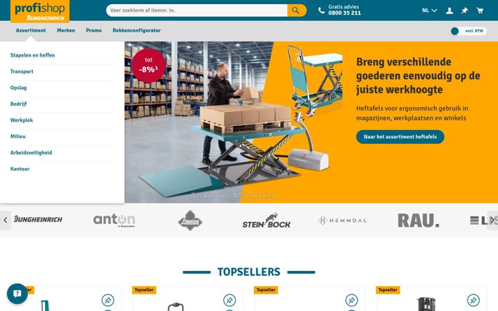 Screenshot of jungheinrich-profishop.be