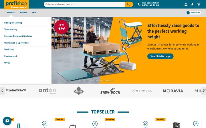 Screenshot of jungheinrich-profishop.co.uk