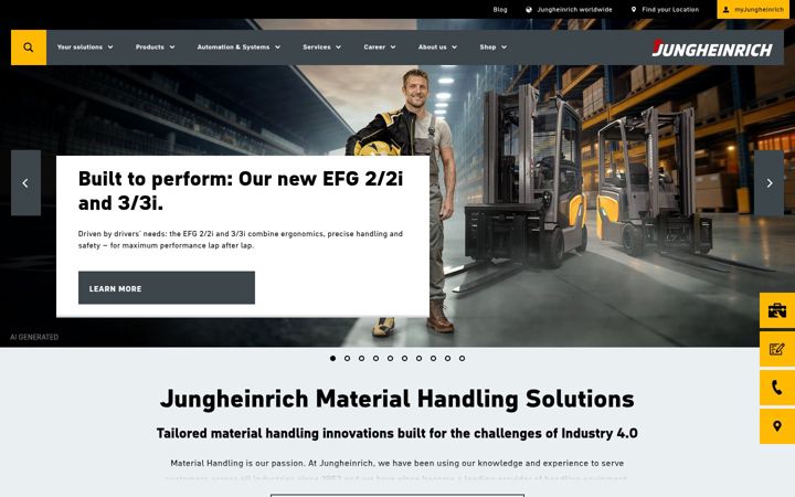 Screenshot of jungheinrich.co.uk