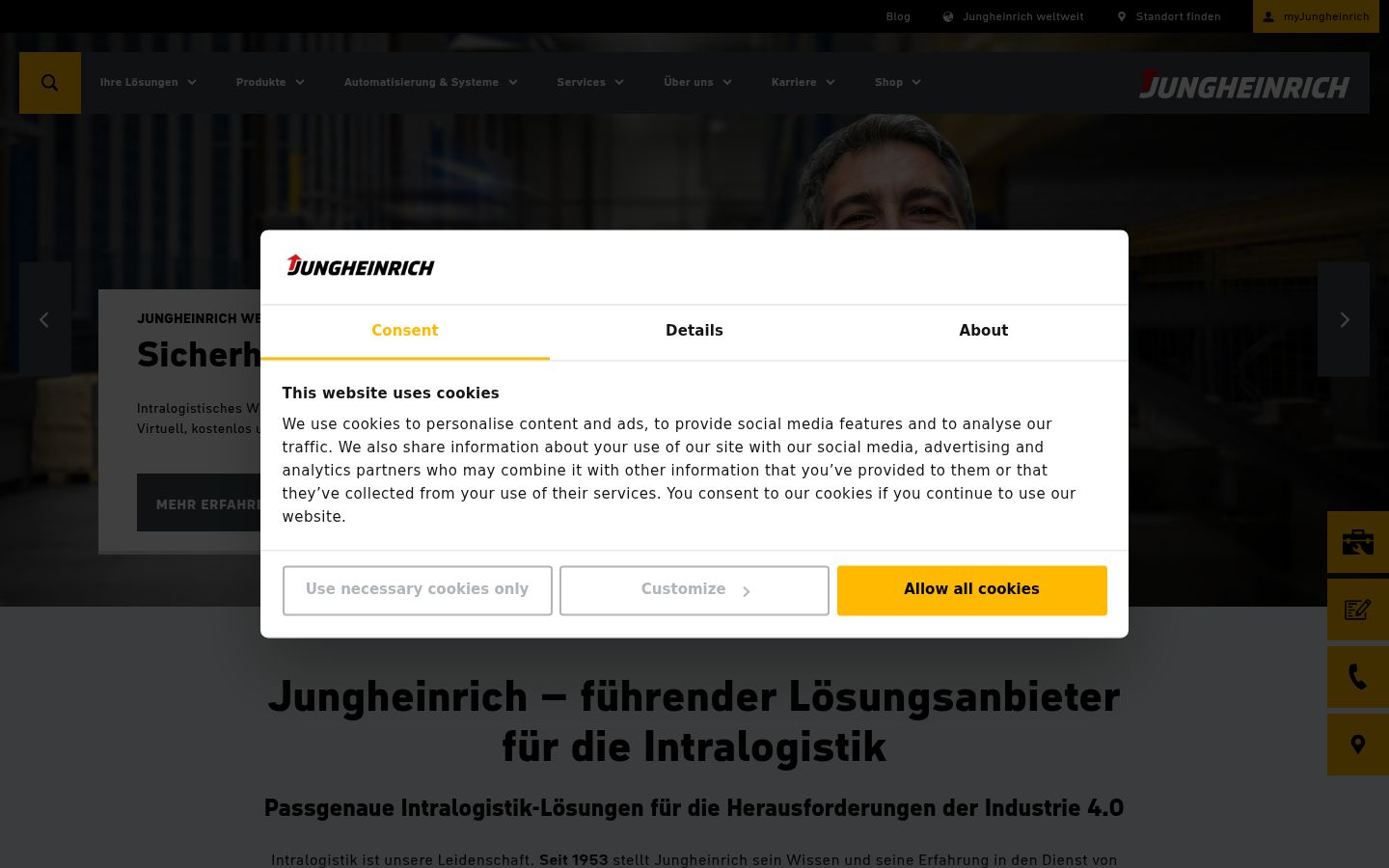 Screenshot van de toestemmingsbanner zoals getoond vóór enige interactie