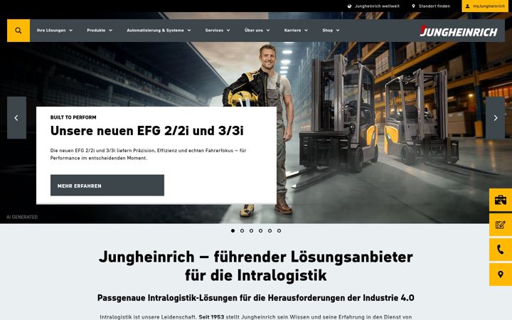 Screenshot of jungheinrich.de