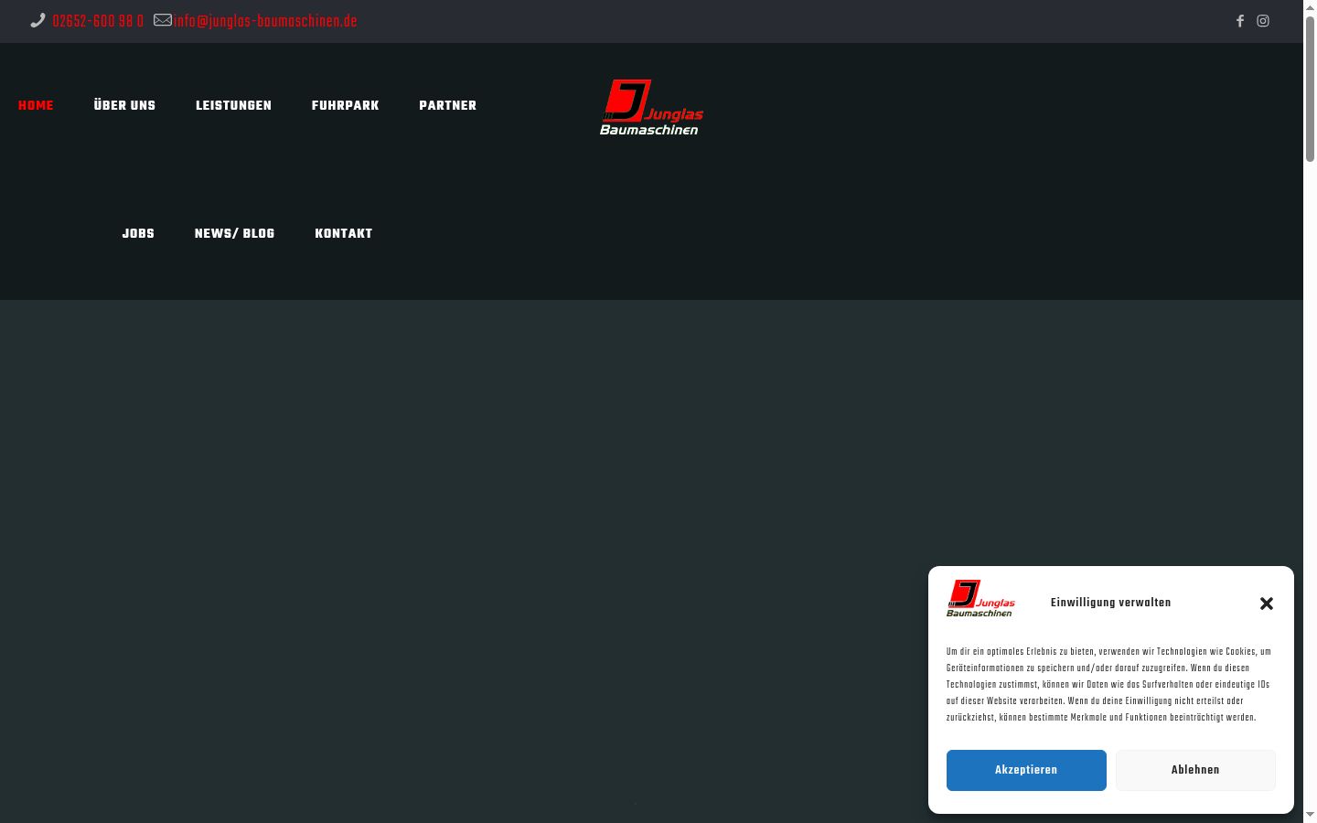 Screenshot del banner di consenso mostrato prima di qualsiasi interazione