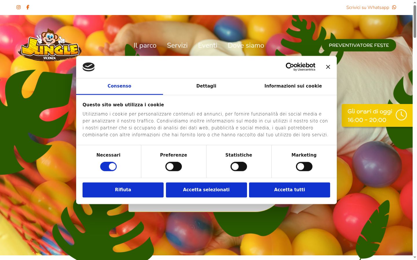 Screenshot of the consent banner shown before any interaction