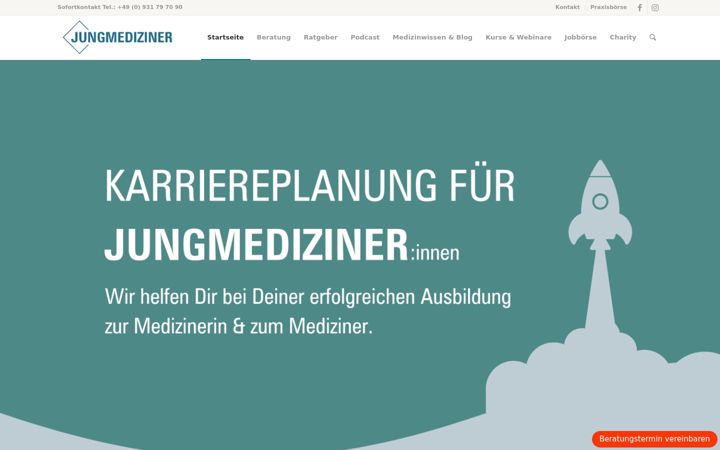 Screenshot of jungmediziner.de