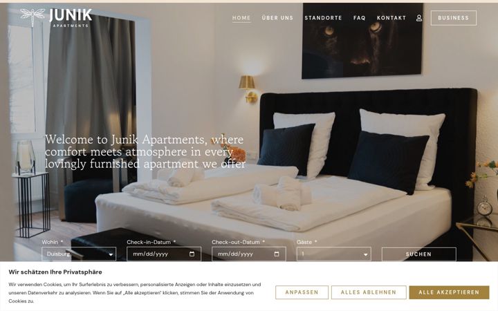 Screenshot of junikapartments.com