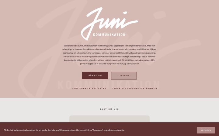 Screenshot of junikomm.se
