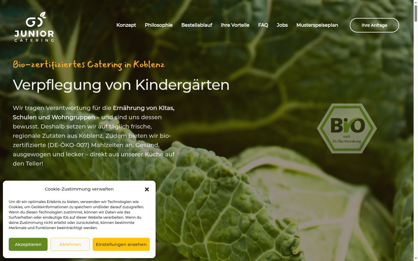 Screenshot of the consent banner shown before any interaction