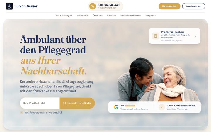 Screenshot of junior-senior.de