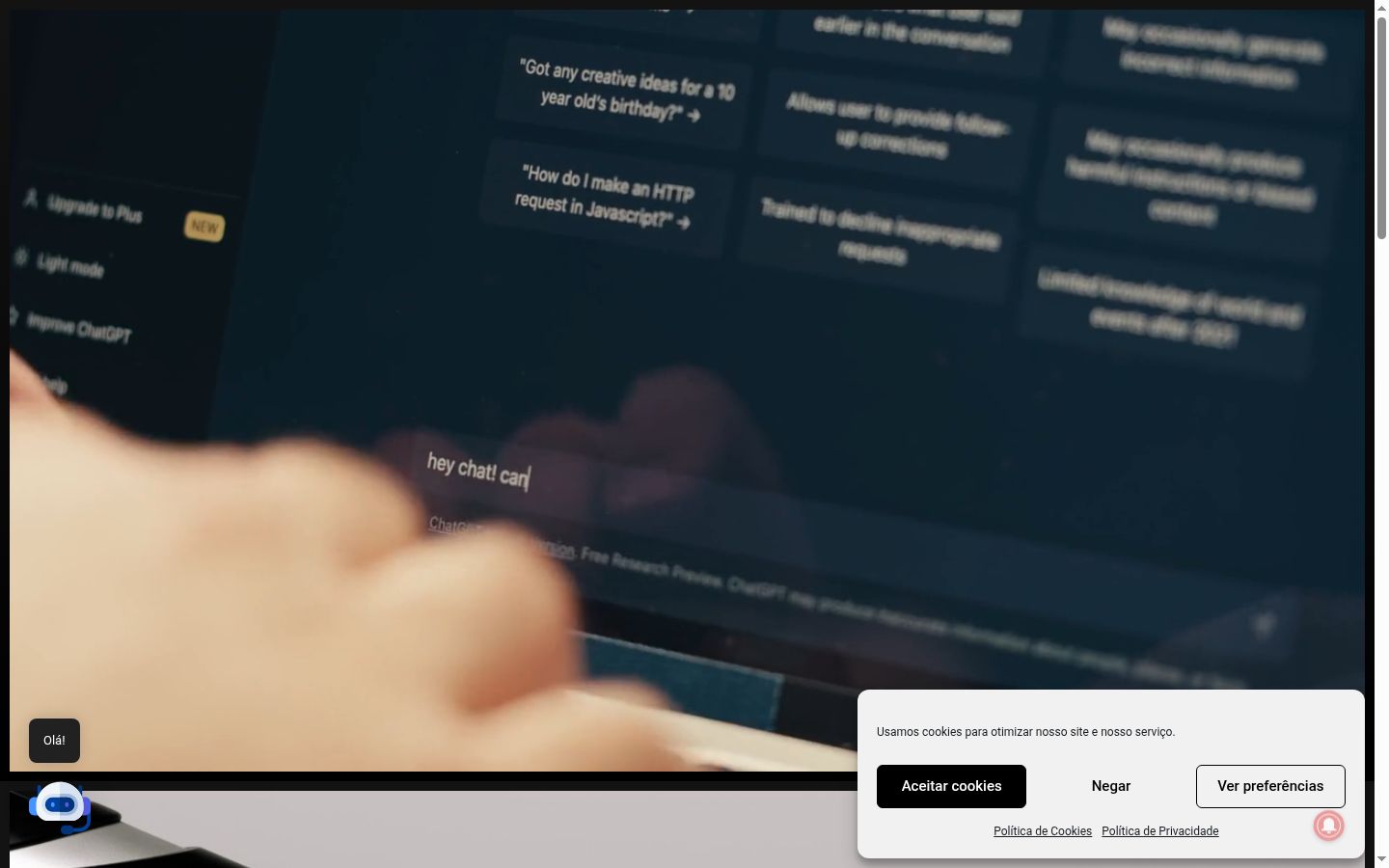 Screenshot del banner di consenso mostrato prima di qualsiasi interazione