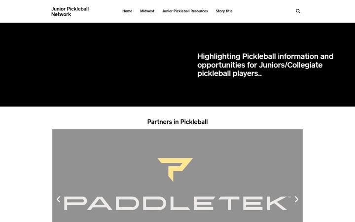 Screenshot of juniorpickleballnetwork.com