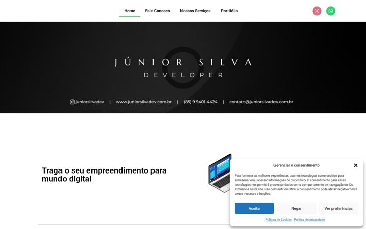 Screenshot of juniorsilvadev.com.br