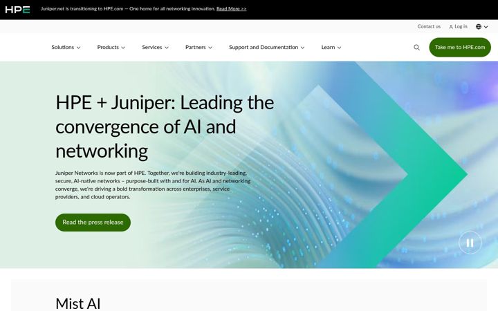 Screenshot ta' juniper.net