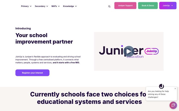Screenshot of junipereducation.org