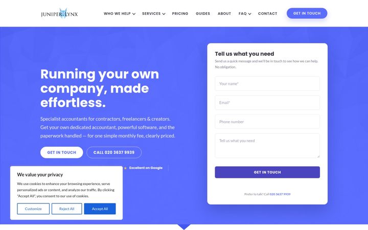 Screenshot of juniperlynx.com
